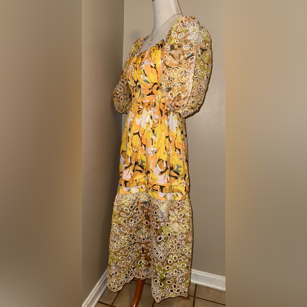 NWT Miss Rosier Cl’emence Floral Print Cut-Out Midi Dress,Size-Small - Picture 9 of 15